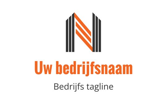 Modern logo ontwerp met een gestileerde letter "N" en oranje accenten