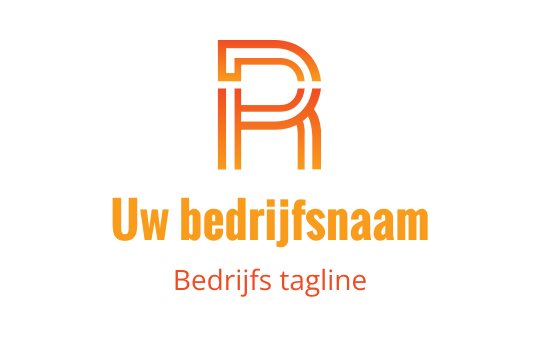 Modern oranje en zwarte logo ontwerp met een gestileerde letter P