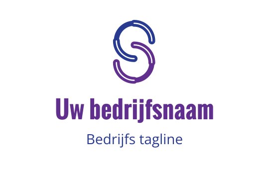Modern logo ontwerp met in elkaar verweven letters in blauw en paars
