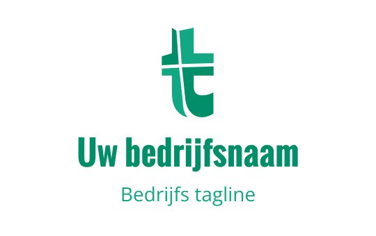 Modern teal logo ontwerp met verstrengelde letters en een kruis element