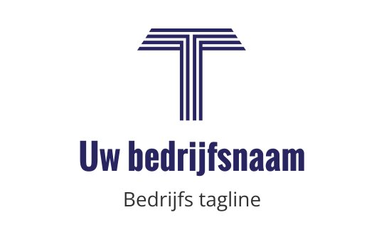 Modern blauw logo ontwerp met een gestileerde letter T en lijnen