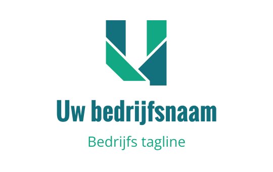 Modern geometrisch logo ontwerp met teal en groene vormen