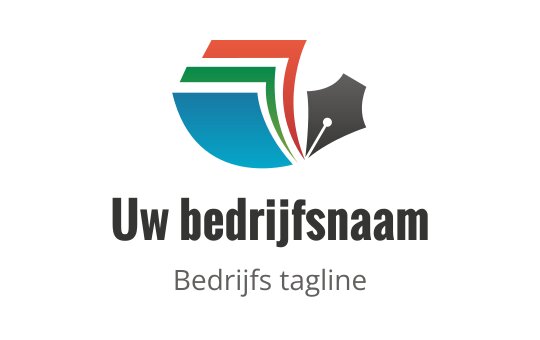 Kleurrijk logo ontwerp met gelaagde vormen en een penpunt