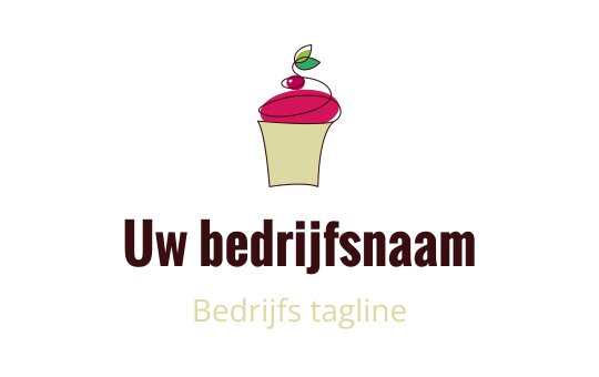 Speelse cupcake logo ontwerp met een kers en groene blad bovenop