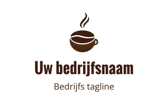 Koffiekop logo ontwerp met stoom en bruine tinten