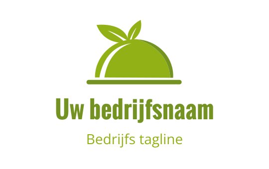 Modern groen logo ontwerp met een ronde koepel en bladeren
