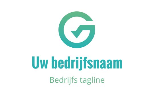 Modern cirkelvormig logo met een vinkje in een groene gradient