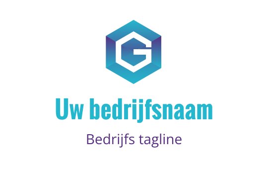 Modern hexagonaal logo ontwerp met een verloop van blauwe en paarse elementen