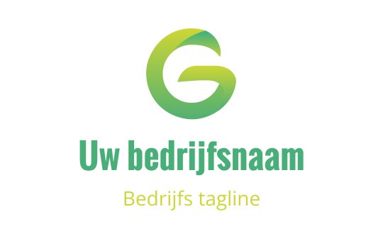 Modern groen en geel logo ontwerp met een gestileerde letter G