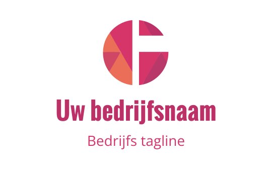 Modern cirkelvormig logo ontwerp met geometrische vormen in roze en oranje