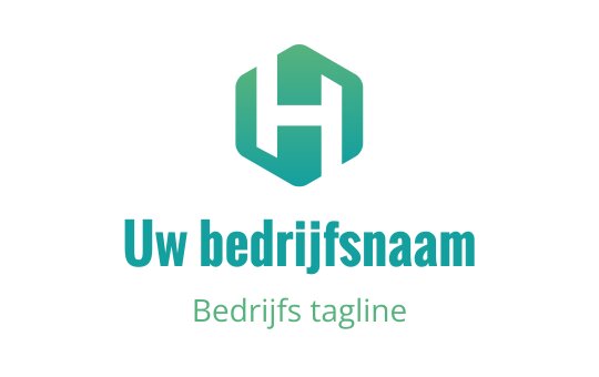 Modern hexagonaal logo ontwerp met een gestileerde letter H in teal