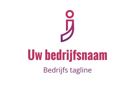 Modern logo ontwerp met een gestileerde figuur in paars en roze
