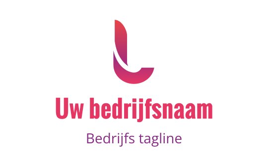 Modern logo ontwerp met een gestileerde letter "L" in roze tinten