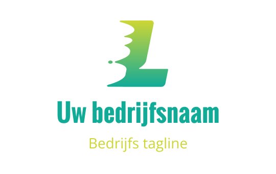 Modern logo ontwerp met een gestileerd profiel in groen en blauw verloop