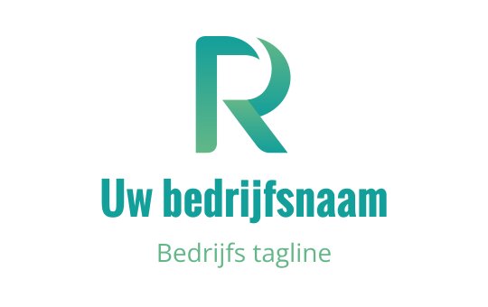 Modern teal en groene logo ontwerp met een gestileerde letter R