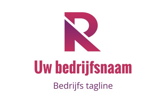Modern geometrisch logo ontwerp met een gestileerde letter R in roze