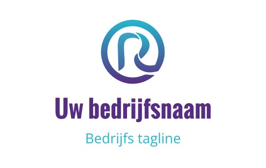 Modern cirkelvormig logo ontwerp met een gestileerde letter "R" in een blauwe en paarse gradient