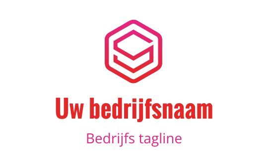 Modern hexagonaal logo ontwerp met gelaagde vormen in rood en roze