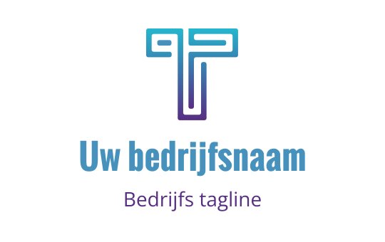 Modern blauw en paars logo ontwerp met een gestileerde letter T