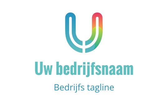 Modern logo ontwerp met een gestileerde letter U in levendige kleuren