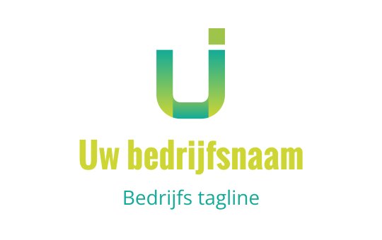Modern logo ontwerp met een gestileerde letter "U" in groene gradient
