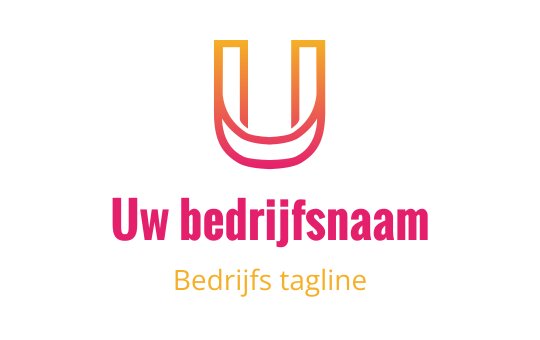 Modern logo ontwerp met een gestileerde letter U in roze en oranje