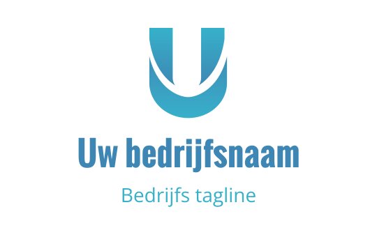 Modern blauw logo ontwerp met een gestileerde letter U en een glimlach
