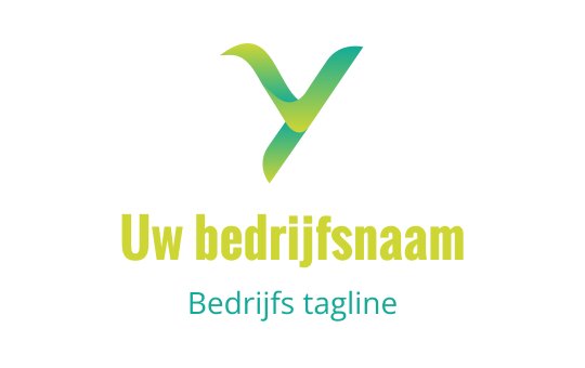 Modern groen en blauw logo ontwerp met een gestileerde letter Y