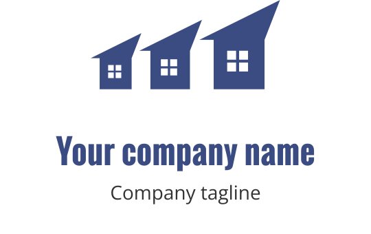 Teal logo ontwerp met een gestileerd huis en een dakomtrek