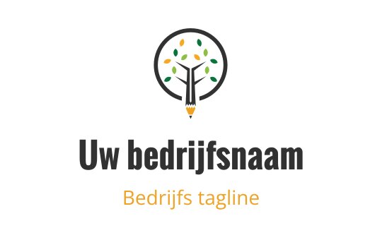 Creatief boom logo ontwerp met kleurrijke bladeren en een potloodstam