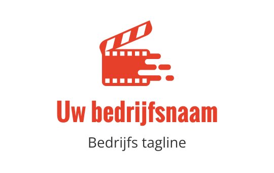 Dynamisch rood filmklapper logo ontwerp met bewegingslijnen