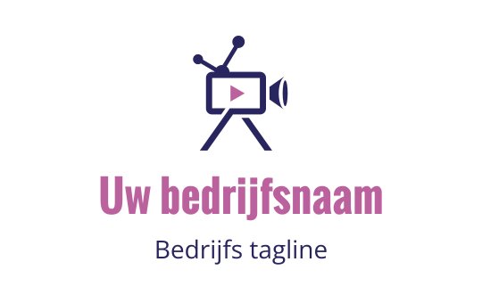 Creatief logo ontwerp met een videocamera en een afspeelknop