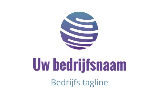 Modern globe logo ontwerp met gelaagde blauwe en paarse strepen