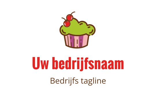 Speelse cupcake logo ontwerp met groene glazuur en kersen bovenop