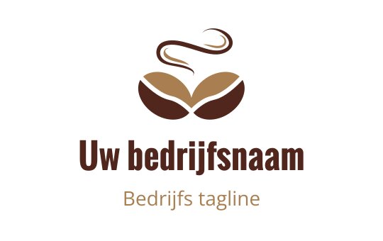 Stijlvol logo ontwerp van koffiebonen met stoom en aardetinten
