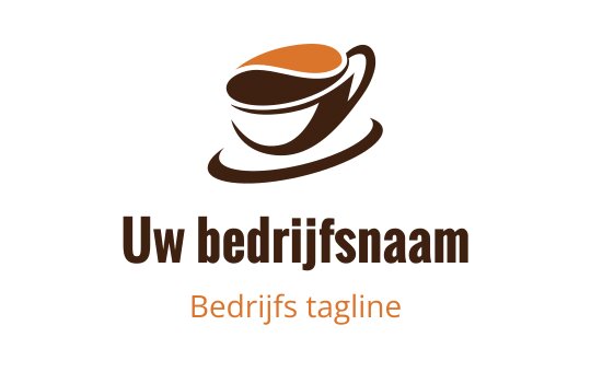 Modern logo ontwerp van een koffiekop met warme bruin- en tinten oranje
