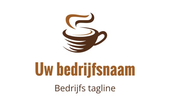 Modern logo ontwerp van een koffiekop met stoom in warme bruintinten