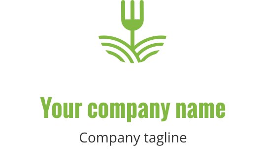 Modern limoen groen logo ontwerp met een gestileerde vork