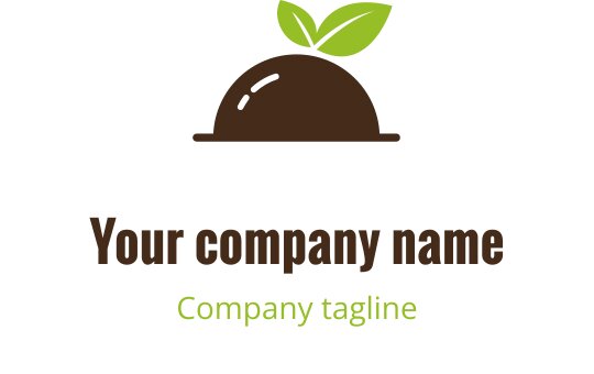 Elegant logo ontwerp met een gouden en bruine bladmotief