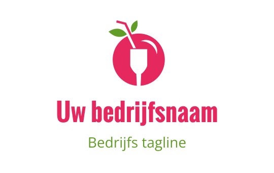 Kleurrijk logo ontwerp met een glas en fruit met een blad