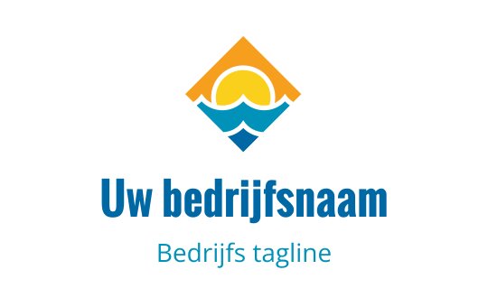 Kleurrijk logo ontwerp met een zon boven gestileerde golven in een diamantvorm