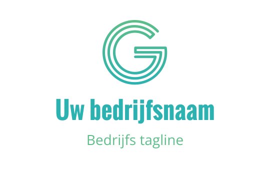 Modern logo ontwerp met een gestileerde groene letter G en cirkelvormige elementen