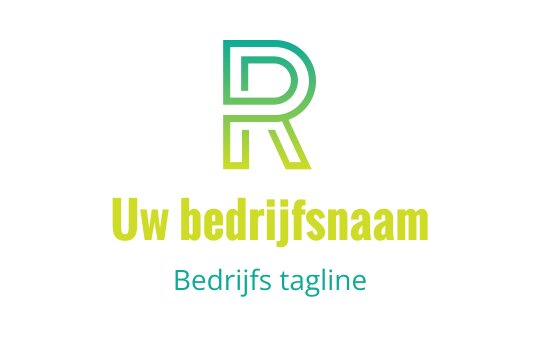 Modern logo ontwerp met een gestileerde letter R in groen en geel
