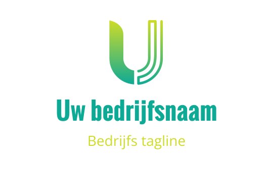 Modern logo ontwerp met een gestileerde groene letter U en gebogen lijnen
