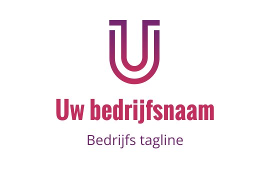 Modern logo ontwerp met een gestileerde letter U in gradient roze tinten