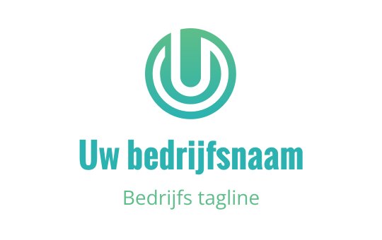 Modern teal logo met een cirkelvormig embleem en vetgedrukte typografie