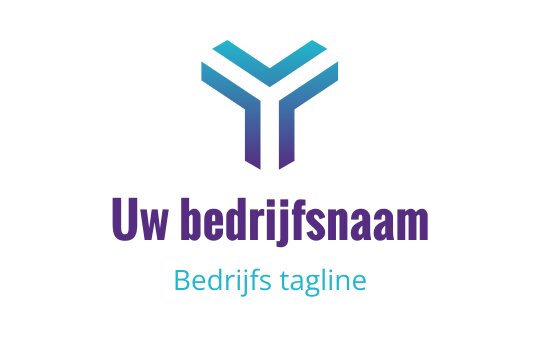 Modern geometrisch logo ontwerp met blauwe en paarse gradient elementen