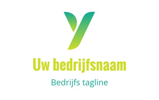 Modern groen en blauw logo ontwerp met een gestileerde letter Y