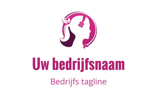 Stijlvol silhouet logo ontwerp met een vrouw met een bloem in haar haar