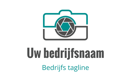 Modern logo ontwerp van een camera met een geometrisch lenselement